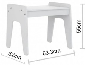 Mesa Infantil Mimo Com Antialérgico Com Tampo - Branco