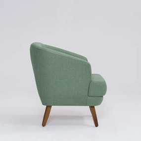 Poltrona Decorativa Milão D07 Pés Madeira Linho Mescla Verde D07 - D'Rossi