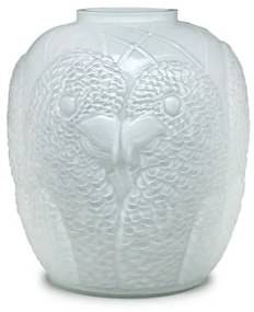 Vaso Papagaio Branco Leitoso Murano Cristais Cadoro
