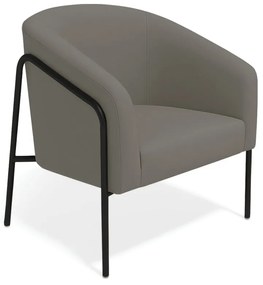 Poltrona Sala Industrial Alta Preto Stella Suede D03 - D'Rossi - Grafite