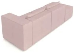 Sofá 4 Lugares 303cm Com Puff Esquerdo Fay Veludo Rose Z55 - Mpozenato