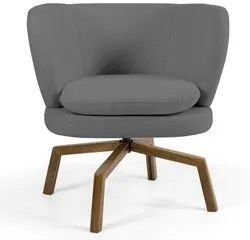Poltrona Decorativa Sala de Estar Melissa Base Ka Giratória Castanho C