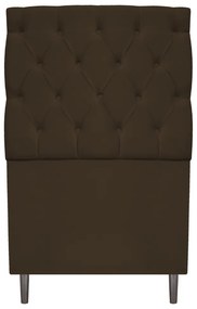Cabeceira Estofada Liverpool 90 cm Solteiro Suede Marrom - ADJ Decor