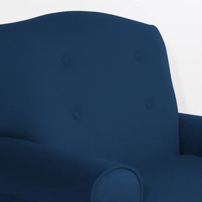 Poltrona da Vovó Lucy Decorativa Luxo Suede Azul Marinho