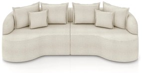 Sofá Living Decorativo Salinas 2 Lugares com Almofadas 210cm Modulado Bouclé Off White G33- Gran Belo