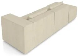 Sofá 4 Lugares 323cm Com Puff Esquerdo Fay Linho Bege Z55 - Mpozenato