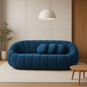 Sofá 2 Lugares Orgânico para Sala Cloud Bouclê E03 - D'Rossi - Azul Marinho