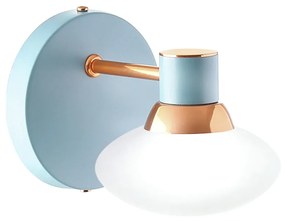 Arandela Vidro Disco 16X13X14Cm Metal E Vidro 1 X G9 |Old Artisan Ar-5... (GRAFITE / COBRE BRILHO)
