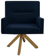 Kit 2 Poltronas Decorativas Giratórias Base Giromad Madeira Angel Velu