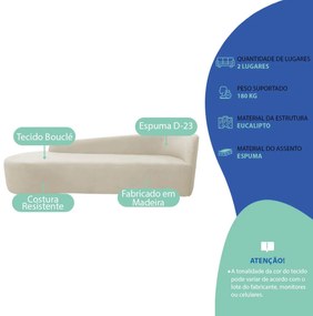 Kit Sofá Curvo França 140cm L.E e Poltrona Luiza Max Conforto, Elegância e Design Moderno Bouclé