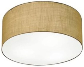 Plafon Cilíndrico Md-3058 Cúpula em Tecido 55x25cm Palha - Bivolt