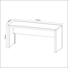 Mesa Reta Escrivaninha Escritório Home Office 163cm Amêndoa