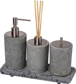 Conjunto Banheiro 3 Pçs Petra - Cromo Escovado  Cromo Escovado