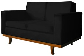 Sofá Dubai 2 Lugares Decorativo 1,50 M Sala Veludo Preto Luxo
