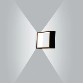 Arandela Puch Quadrado Interna 1Xpci Led 5W 20X5X20Cm | Usina 5744/20 (PT / FN-F - Preto Texturizado / Fendi Fosco, 220V)
