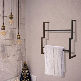 Porta Toalha de Rosto Industrial Metálico 35 cm - D'Rossi - Preto