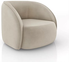 Poltrona Decorativa Sala de Estar Clarke Veludo Bege G45 - Gran Belo