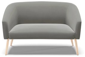 Namoradeira 02 Lugares Stella Suede Grafite Pés Palito Natural - D'Rossi