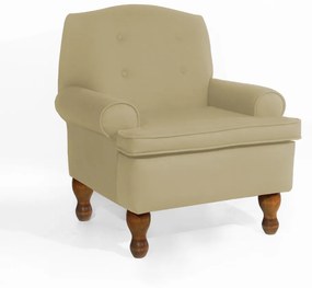 Poltrona da Vovó Lucy Decorativa Luxo Suede Nude