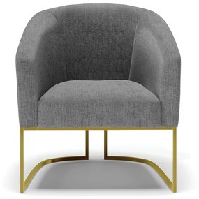 Poltrona Decorativa Industrial Dourado Stella Linho D03 - D'Rossi - A26 Grafite