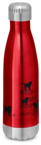 Garrafa Térmica Inox Brilhante 510 ml Cachorro Musical Preto - Vermelho