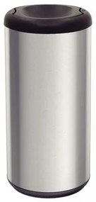 Lixeira Inox Tramontina Piemonte 40 L Acetinada e Tampa Basculante Preta Polipropileno