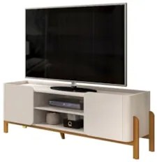 Rack Bancada de TV 65 Pol 180cm Chest D04 Off White/Cedro - Mpozenato