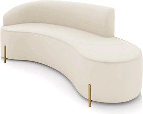 Sofá 4 Lugares Orgânico 220cm Pé Dourado Morgan Veludo/Cotelê - Bege