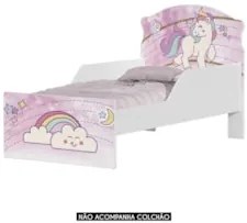 Mini Cama Infantil 148x68cm Com Proteção Lateral Unicórnio K06 - Mpoze