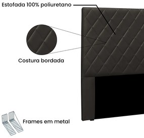 Cabeceira Cama Box Casal Queen 160cm Esmeralda Corano Marrom - Sheep Estofados - Marrom