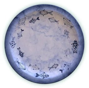 Prato Raso Tramontina Peixes em Porcelana Decorada 28 cm