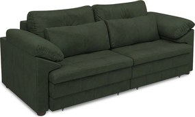 Sofá Retrátil Manual Sala de Estar Nolan Bipartido 250cm Conforto Premium em Couro Verde Manchado G58 - Gran Belo