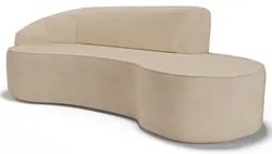 Sofá Living 4 Lugares 280cm Braço Esquerdo Mozart D06 Linho Bege Escu