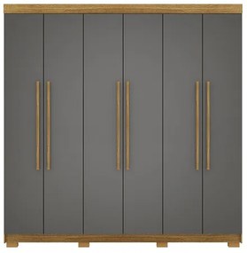 Guarda Roupa Elegance 6 Portas Nature/Alasca - Vila Rica Móveis