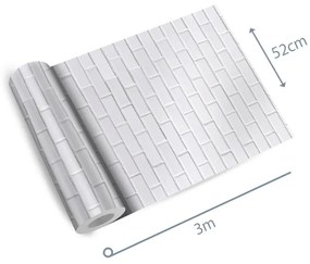Papel de Parede Tijolinho Branco 0.52m x 3.00m