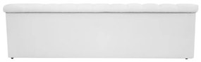 Recamier Baú Estofada Mel 195 cm King Size Com Capitonê Suede Branco - ADJ Decor
