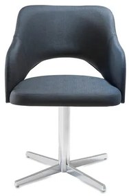 Poltrona Arty Assento Estofado Dunas Preto Base Fixa em Aluminio - 55900 Sun House