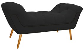 Kit Cabeceira e Calçadeira Veneza 100 cm Solteiro Corano Preto - ADJ Decor