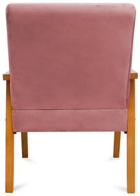 Kit 2 Poltronas Decorativas Alexa Braça de Madeira Suede Rosa - Sheep Estofados