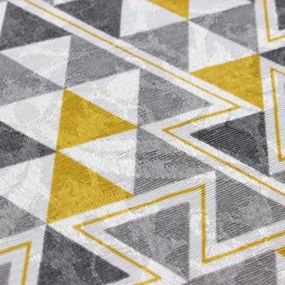 Capa para Almofada Tecido Estampado Triângulo Amarelo e Cinza D97 45x45 cm - D'Rossi
