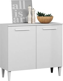 Balcão Cozinha com Tampo 92cm 2 Portas Nicole A09 - D'Rossi - Branco