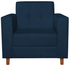 Poltrona Decorativa Denver Suede Azul Marinho - ADJ Decor