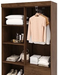 Guarda Roupa Ideal 4 Portas Plus Imbuia Rústico - Vila Rica Móveis