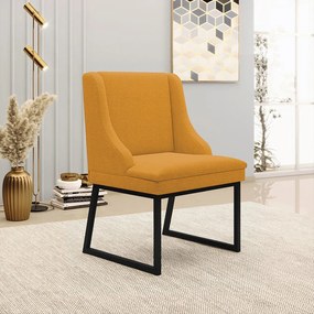 Cadeira Sala de Jantar Industrial Preto kit 6 Liz Bouclê D03 - D'Rossi - Mostarda