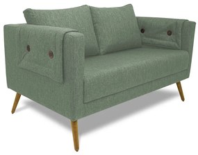 Poltrona Namoradeira Paris D07 2 Lugares Linho Mescla Verde - D'Rossi