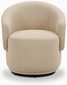 Poltrona Decorativa Giratória Sala de Estar Recepção Jasmine Linho