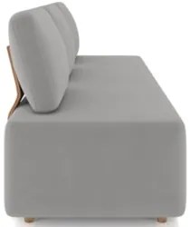 Sofá 3 Lugares 222cm Sala de Estar Rovier Veludo Cinza Z32    - Mpozen