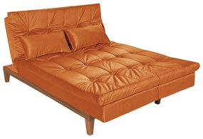 Sofá Cama Reclinável 2 Lugares Change Veludo Terracota G30 - Gran Belo