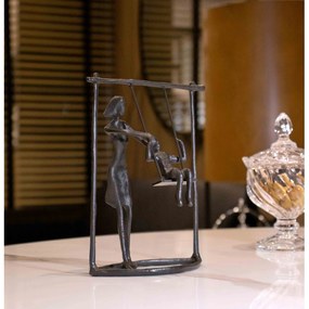Escultura Decorativa em Metal Preto Balanço 18x13,5 cm - D'Rossi