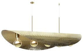 Pendente Wave 120X51X45Cm Metal Alumínio 05Xe27 - Old Artisan Pd-5722 (CORRUGADO, ONIX)